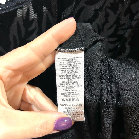 Free People Fortune Teller Black Velvet Lace Babydoll Tunic Witchy Fairy XS - Picture 12 of 13